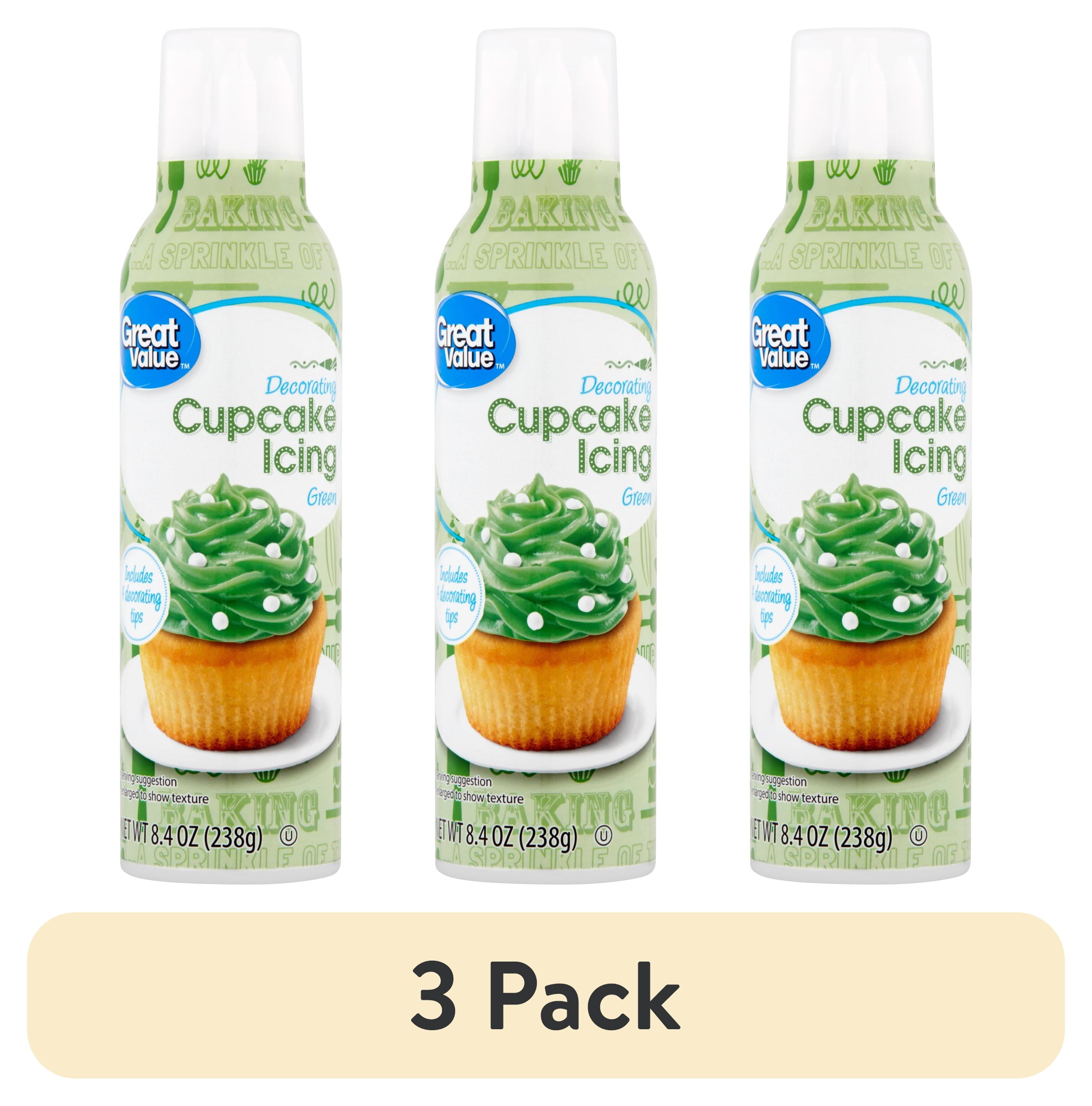 (3 pack) Great Value Green Decorating Cupcake Icing, 8.4 oz