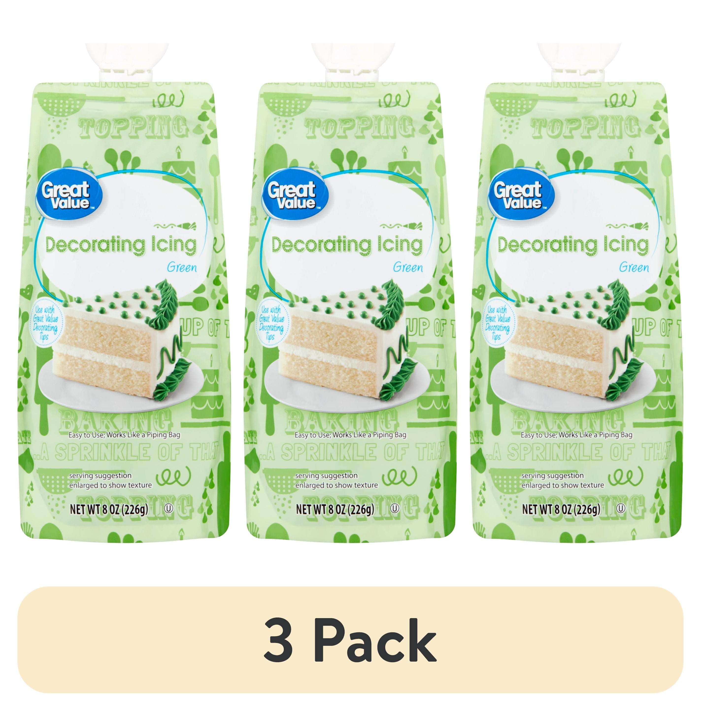 (3 pack) Great Value Green Decorating Icing, 8 oz