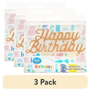(3 pack) Great Value Happy Birthday Candle, Gold, 1 Count