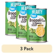 (3 pack) Great Value Hearty Broccoli & Cheese with Potato Soup, 18.8 oz Can (Heat & Eat)