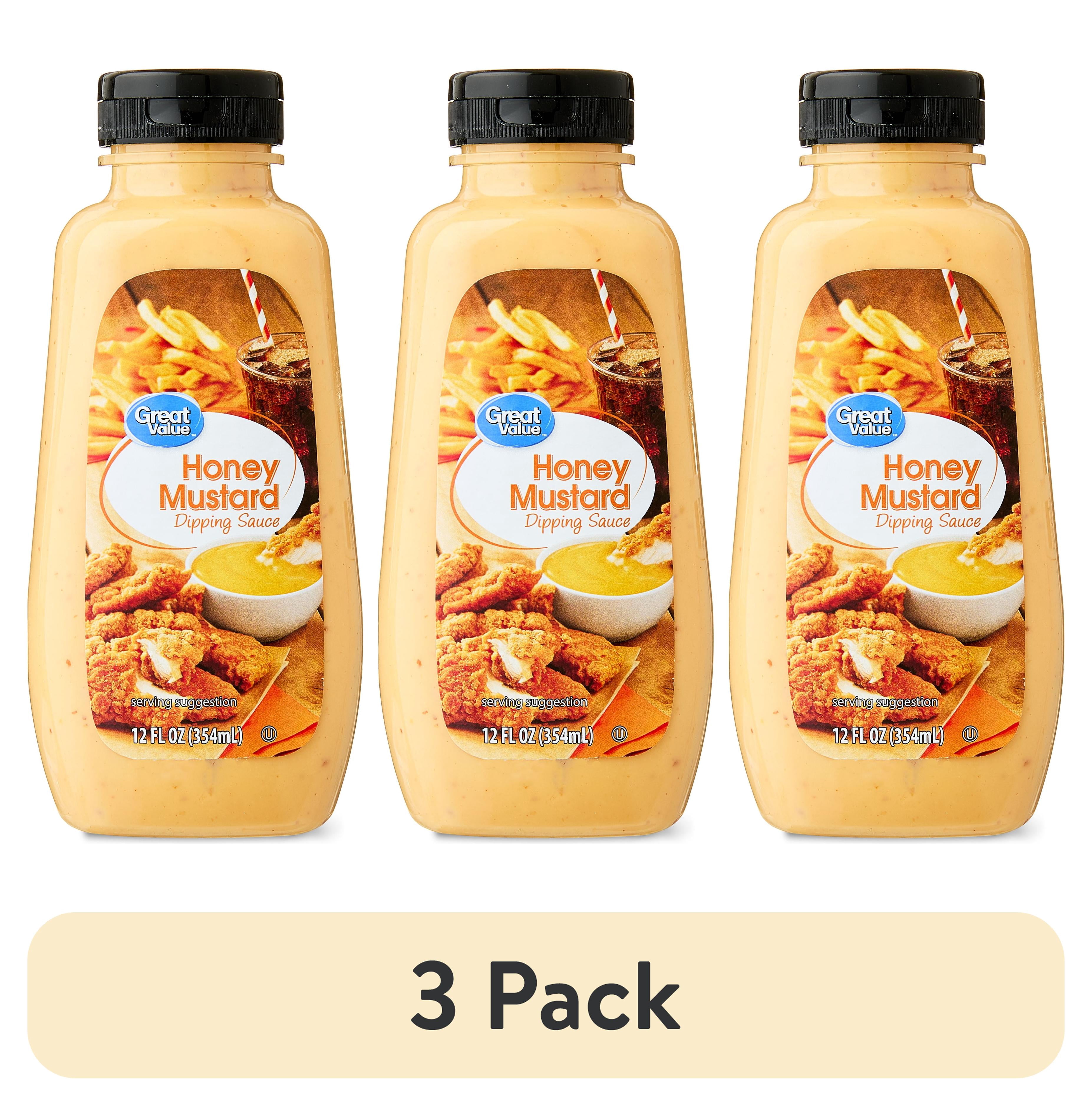 (3 pack) Great Value Honey Mustard Dipping Sauce, 12 fl oz