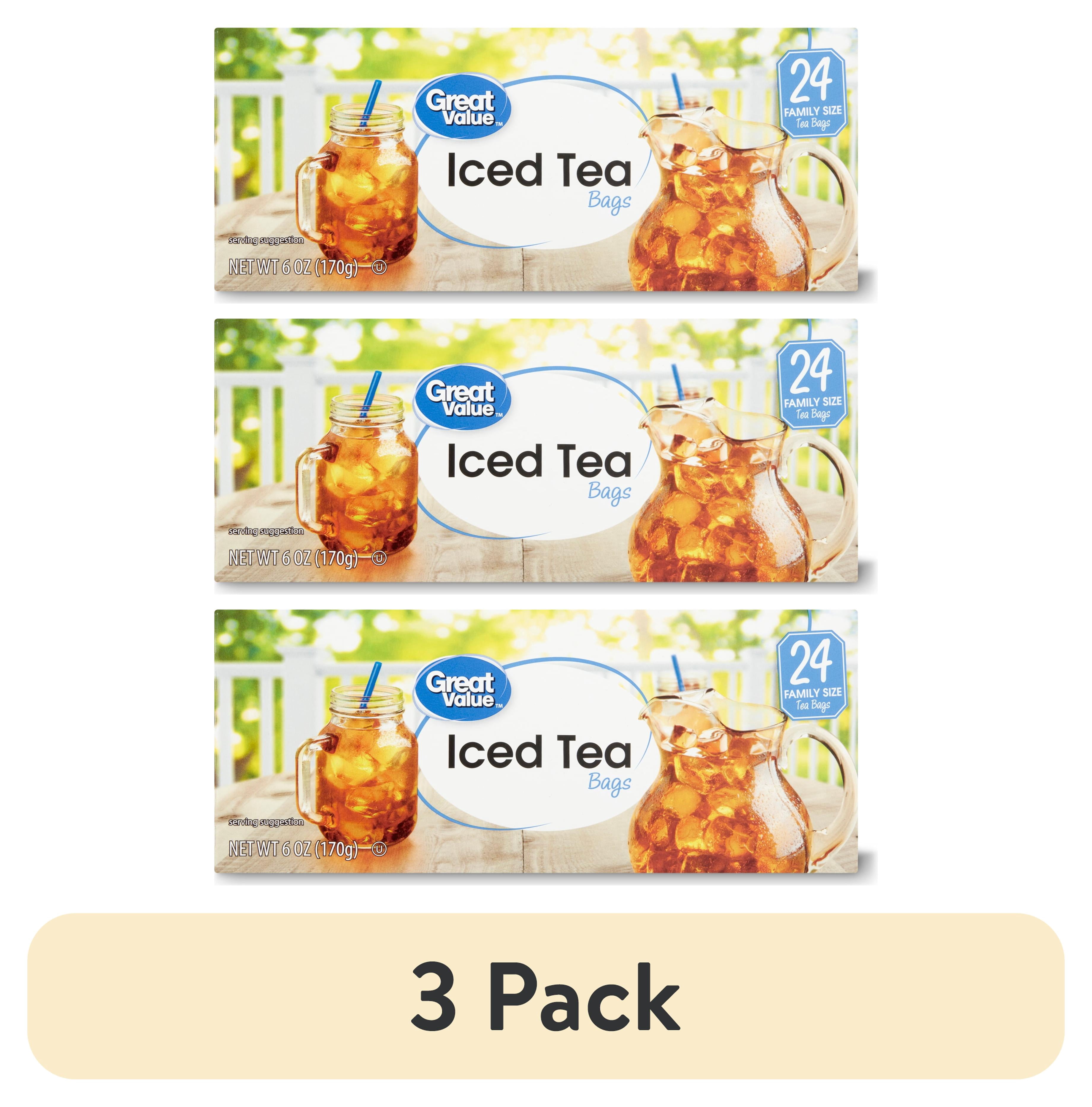 (3 pack) Great Value Iced Tea Bags, Family Size, 6 oz, 24 Count