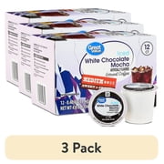 (3 pack) Great Value Iced White Chocolate Mocha Medium Roast Ground Coffee Pods, 4.8 oz, 12 Count