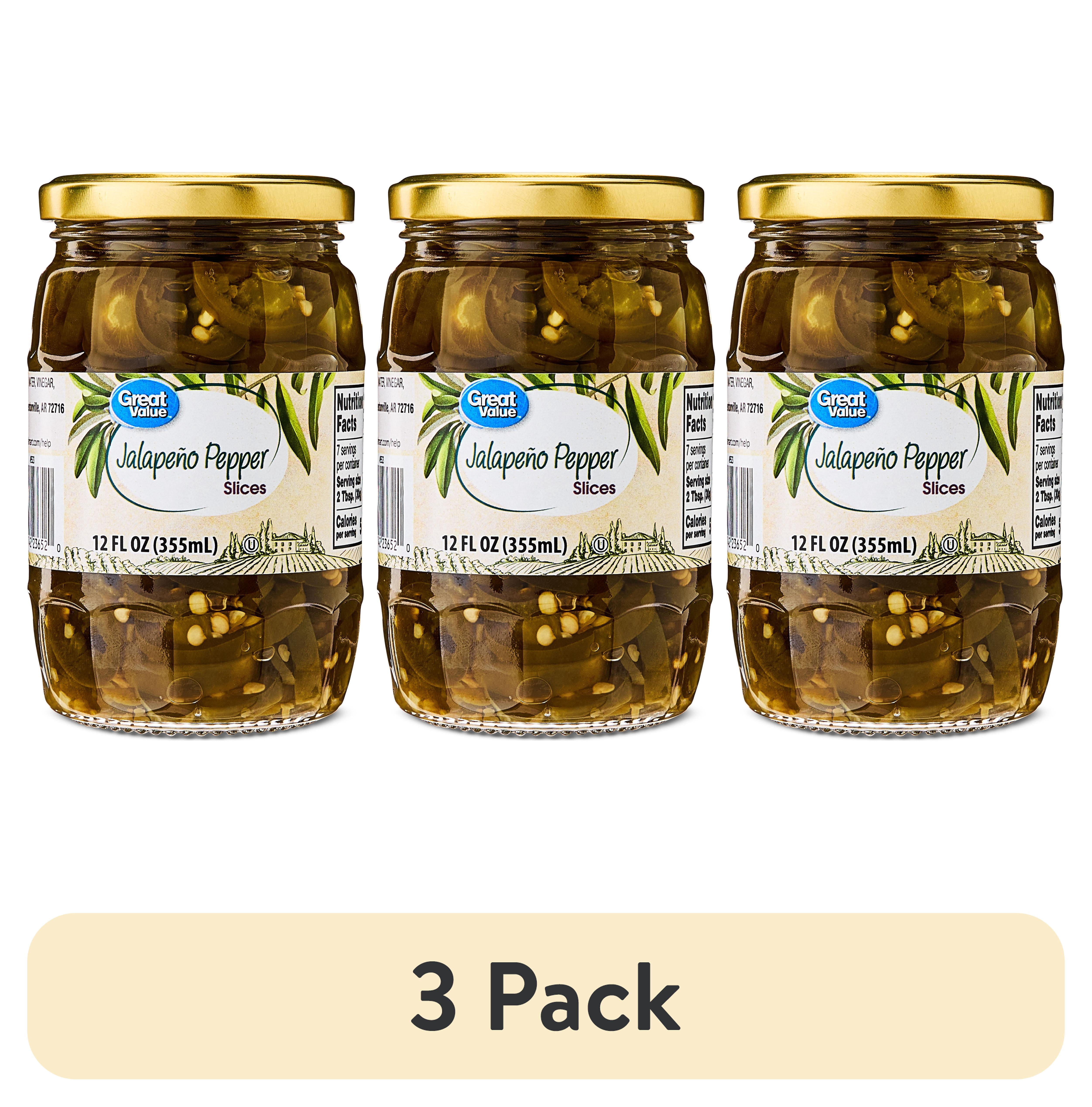 (3 pack) Great Value Jalapeno Pepper Slices, 12 oz