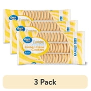 (3 pack) Great Value Lemon Flavor Sandwich Cookies, 25 oz
