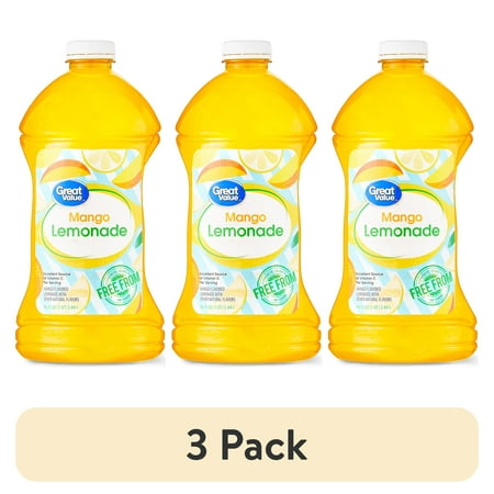 (3 pack) Great Value Mango Lemonade, 96 oz