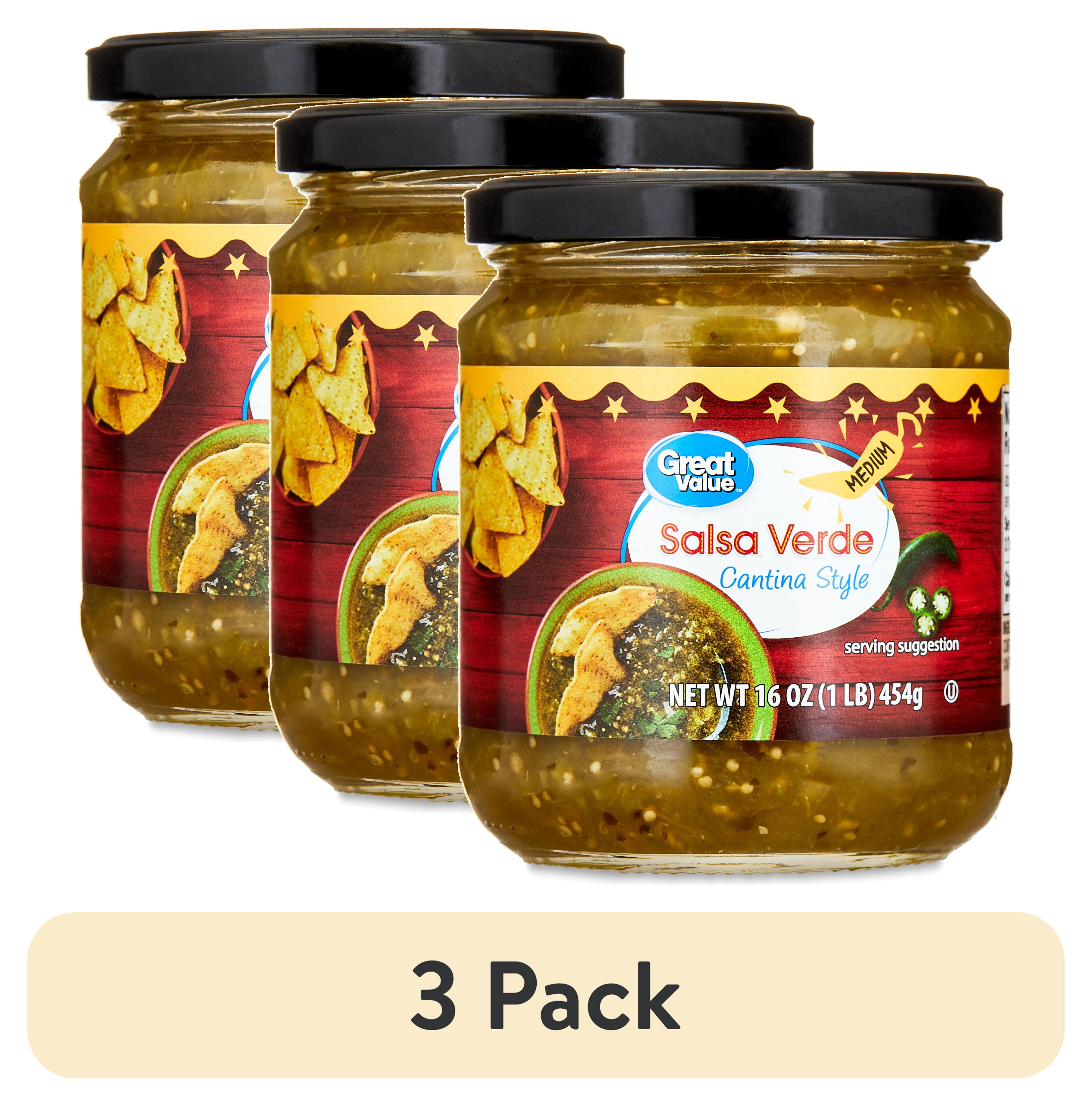 (3 pack) Great Value Medium Cantina Style Salsa Verde, 16 oz - Walmart.com