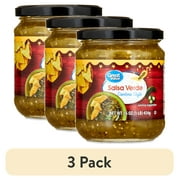 (3 pack) Great Value Medium Cantina Style Salsa Verde, 16 oz