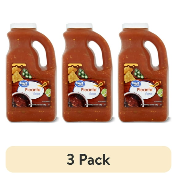 (3 pack) Great Value Medium Picante Sauce, 70 oz