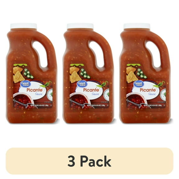 (3 pack) Great Value Mild Picante Sauce, 70 oz