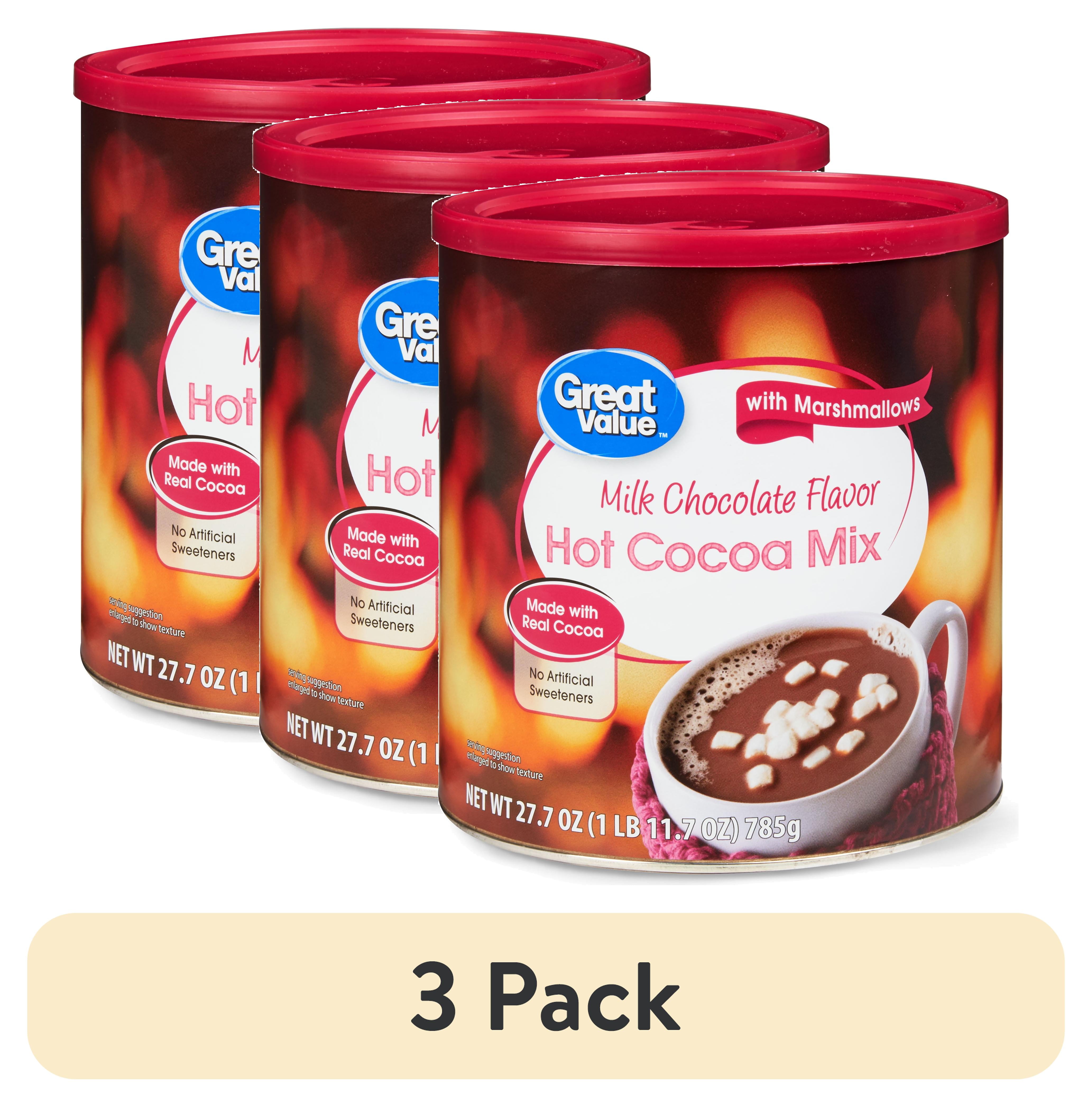3 pack) Great Value Milk Chocolate Hot Cocoa Drink Mix with