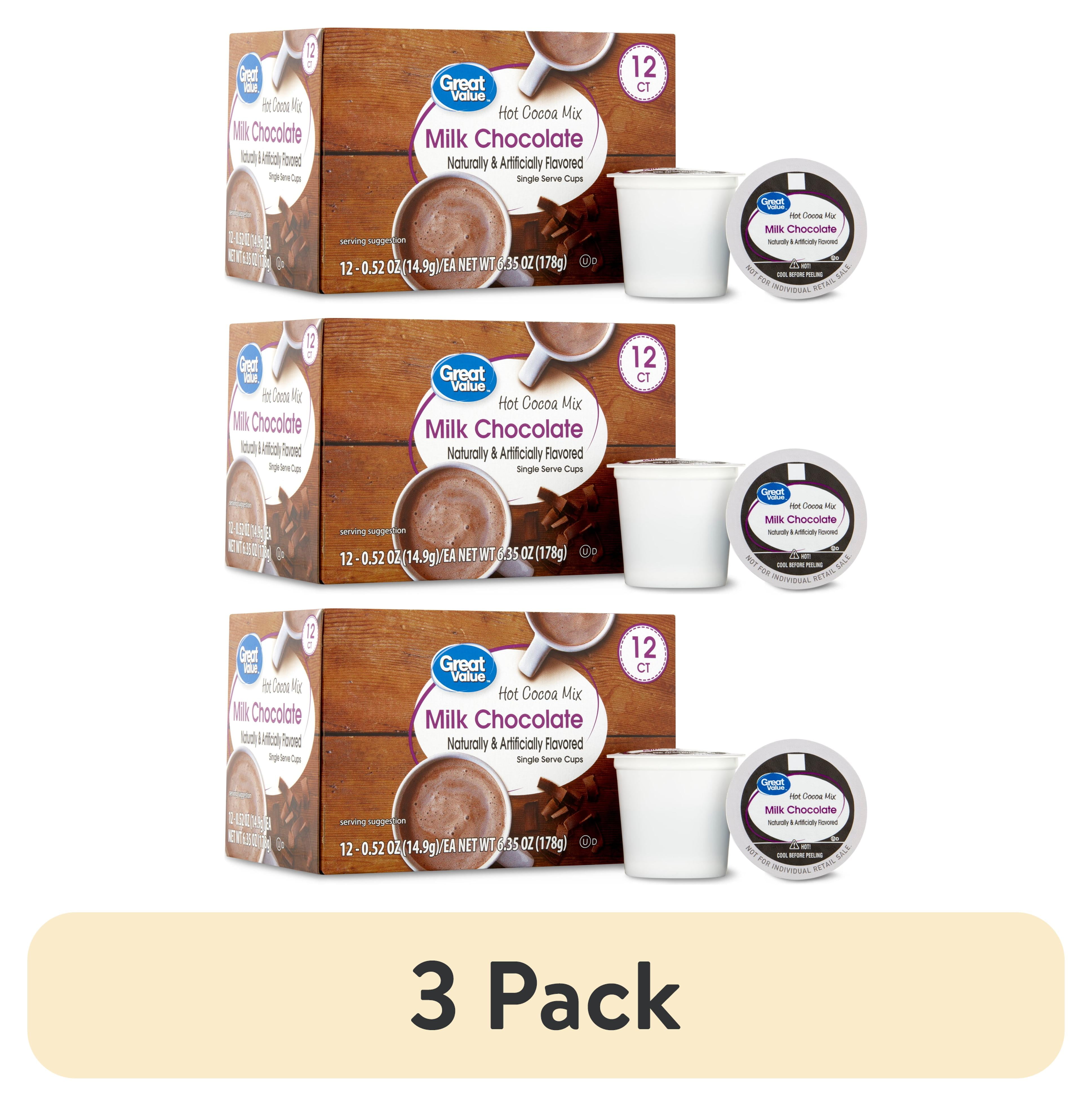 (3 pack) Great Value Milk Chocolate Hot Cocoa Mix, 12 Count, Single ...