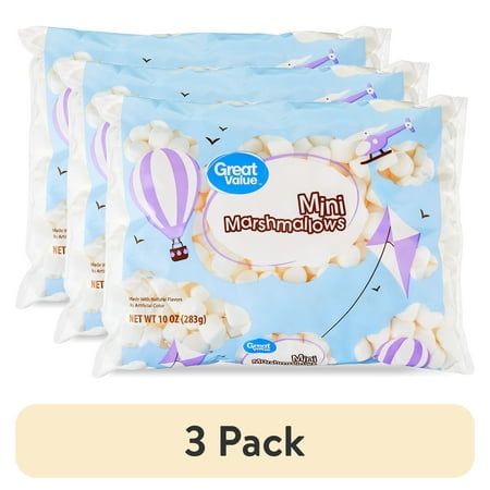 (3 pack) Great Value Mini Marshmallows, 10 oz