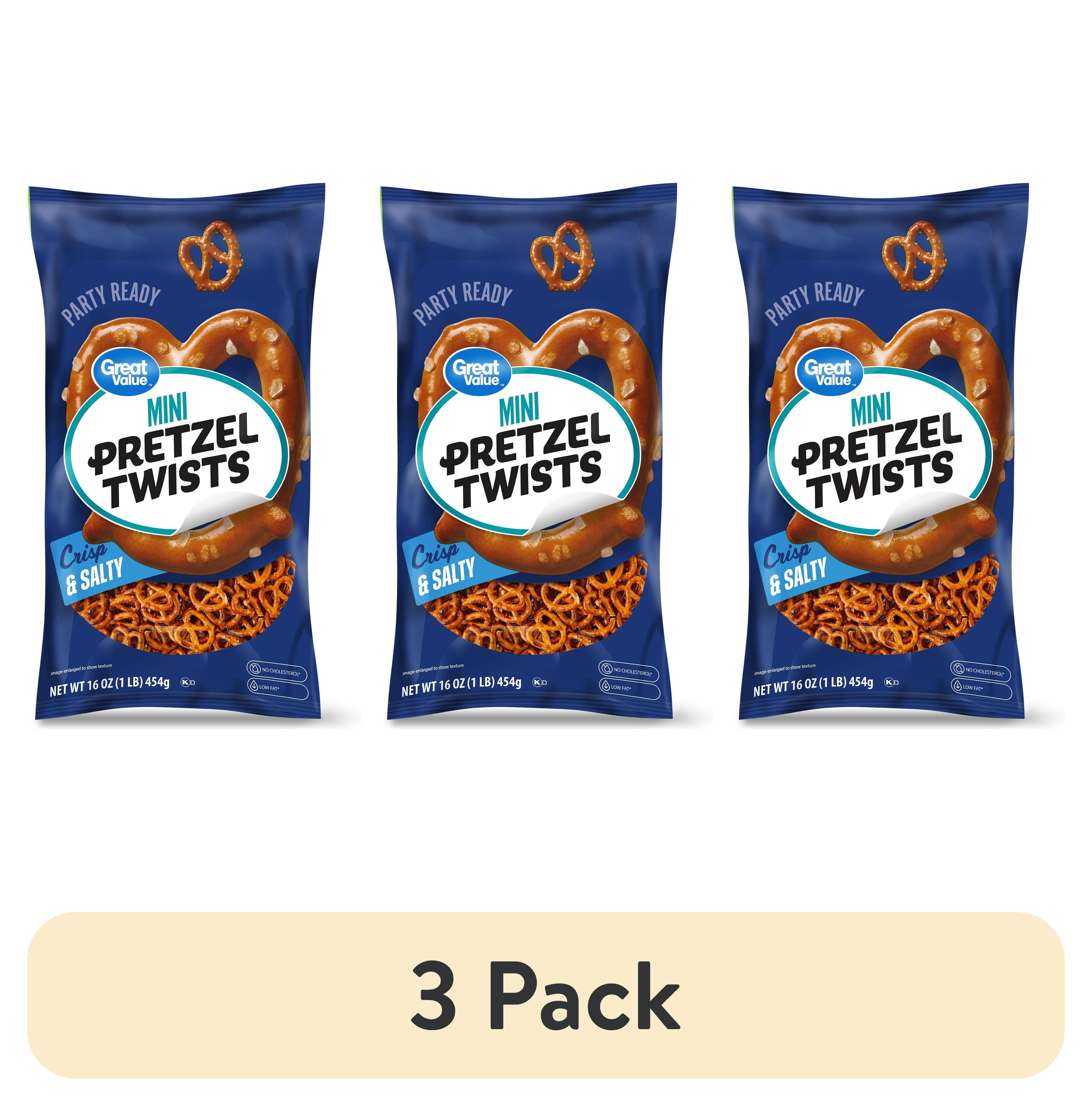 (3 pack) Great Value Crisp and Salty Mini Pretzel Twists, 16 oz