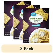 (3 pack) Great Value Multi Grain Crackers with Sea Salt, 3.5 oz
