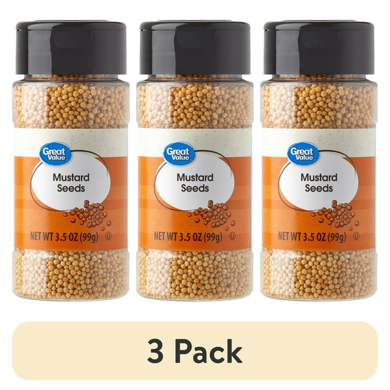 Great Value Mustard Seeds, 3.5 oz, 3 Pack, Aromatic Spice