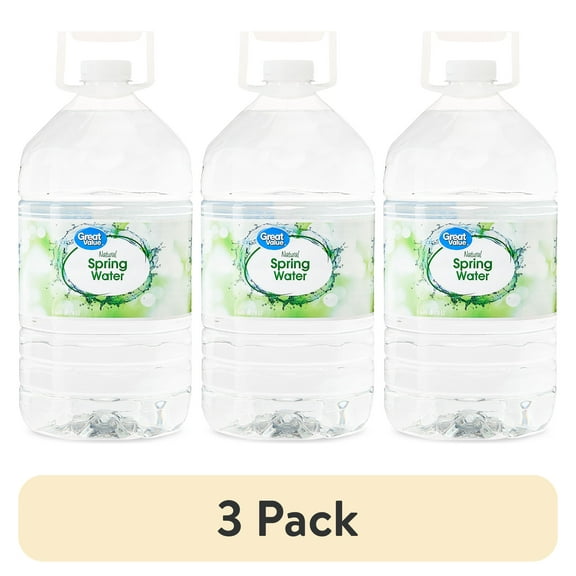 (3 pack) Great Value Natural Spring Water, 1 Gallon