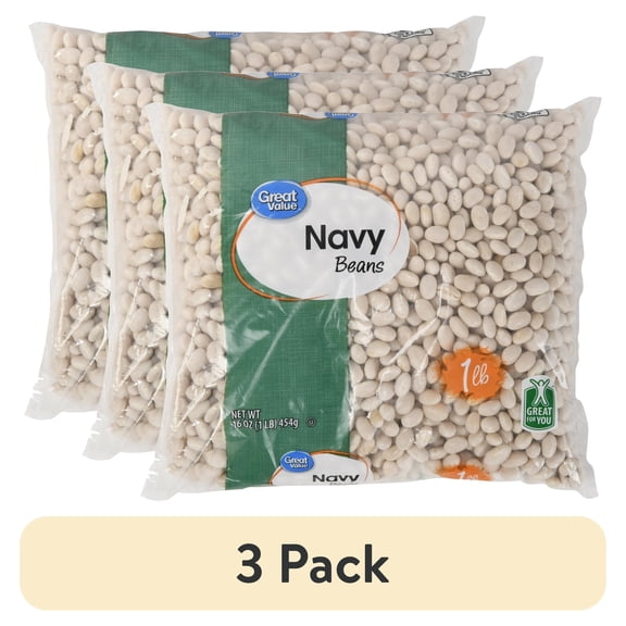 (3 pack) Great Value Navy Beans, 16 oz
