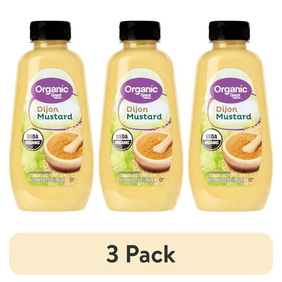 (3 pack) Great Value Organic Dijon Mustard, 12 oz