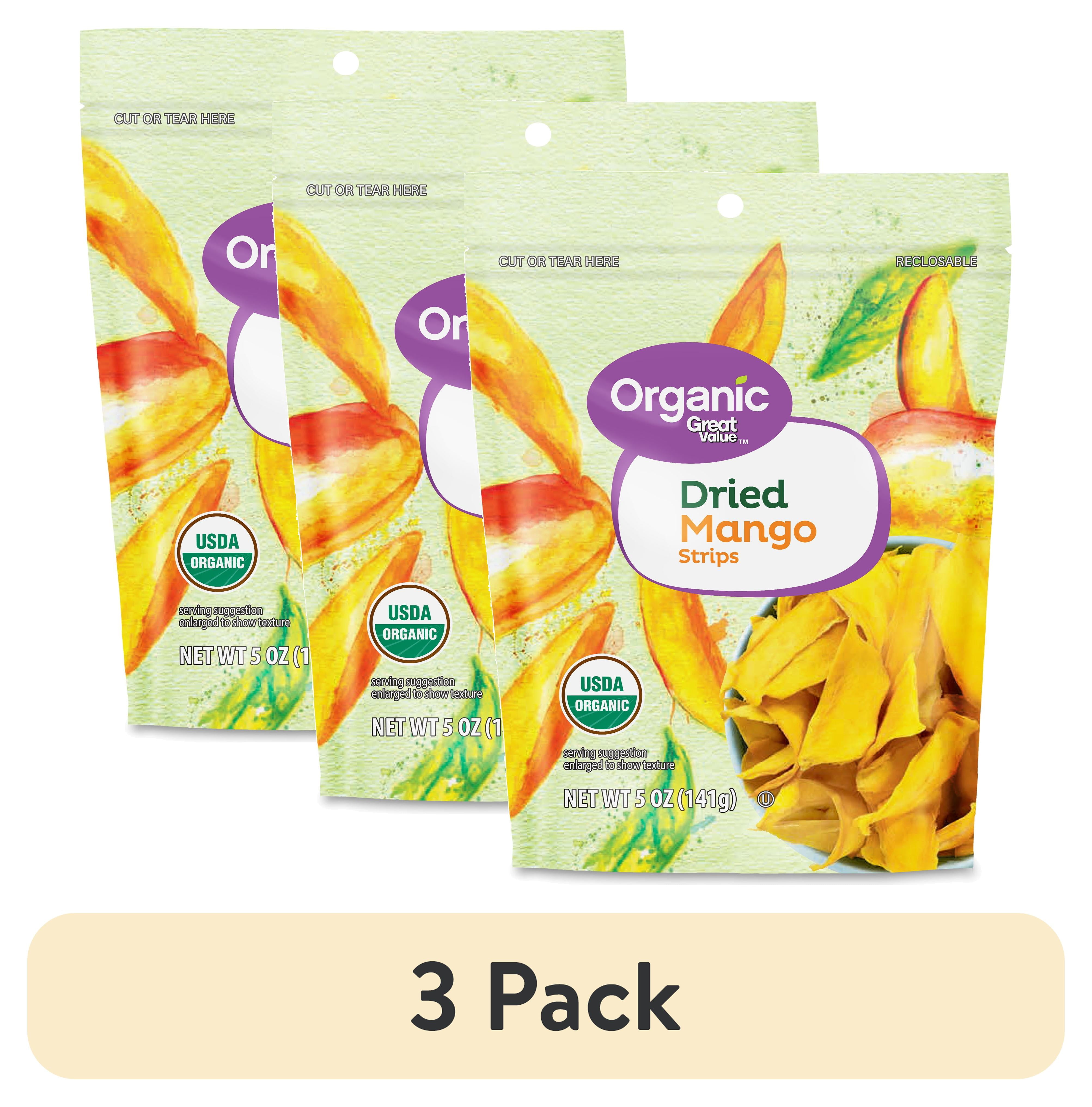 (3 pack) Great Value, Organic Dried Mango Strips, 5 oz