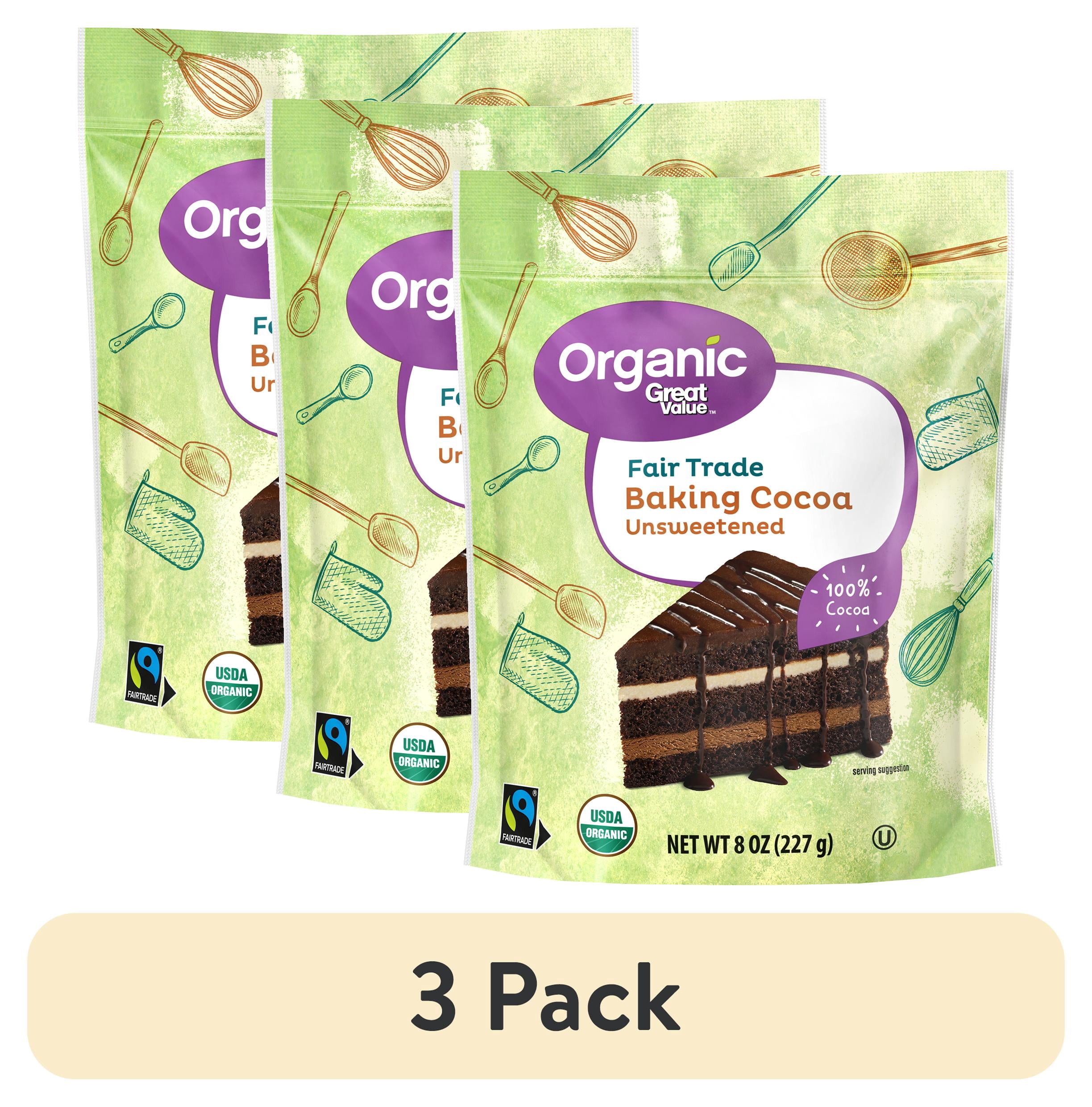 [新品未開封]GRACELL Wellness Cocoa 3 pack) Great Value Organic Fair Trade Unsweetened Baking Cocoa, 8