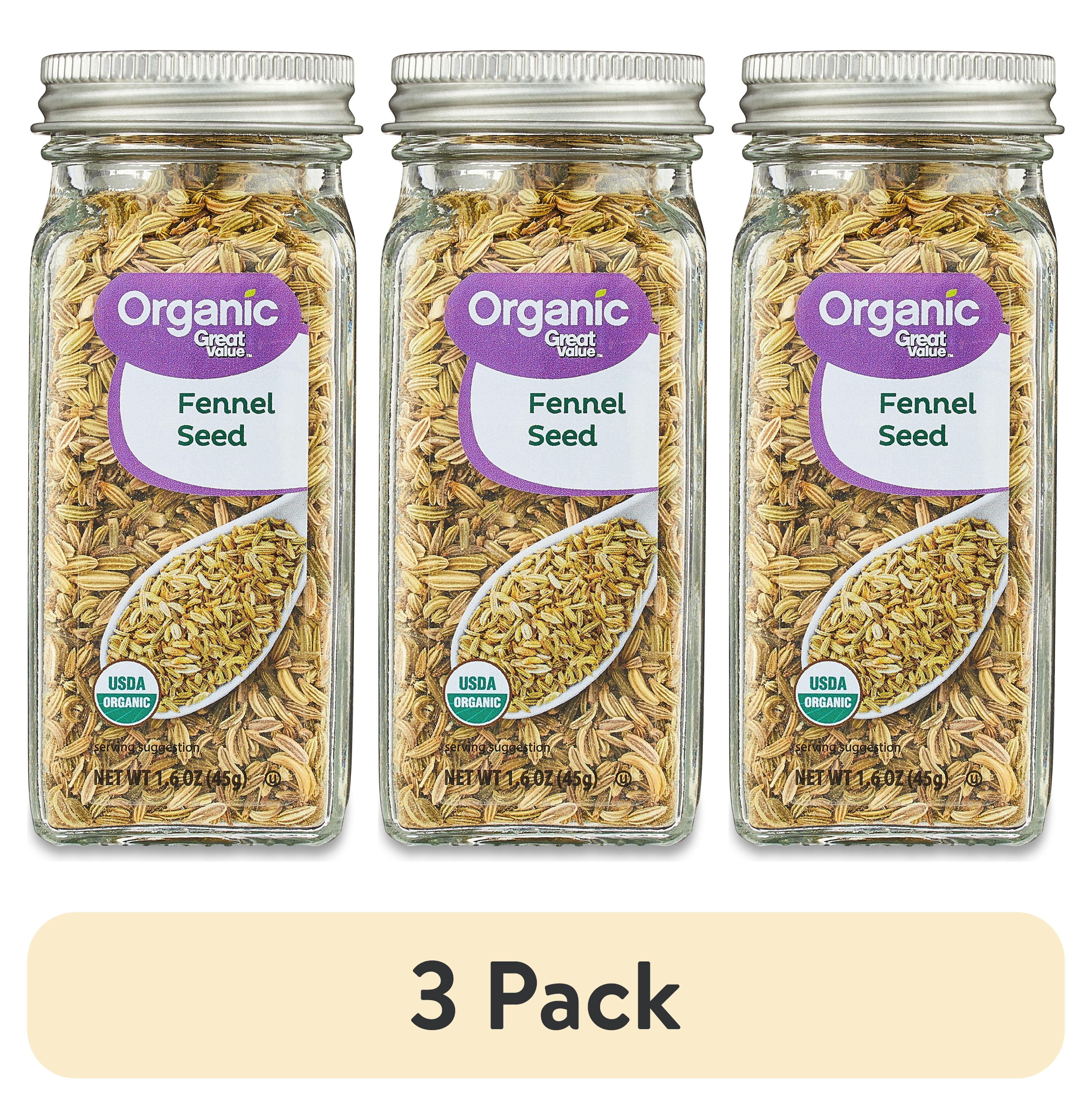 (3 pack) Great Value Organic Fennel Seed, 1.6 oz