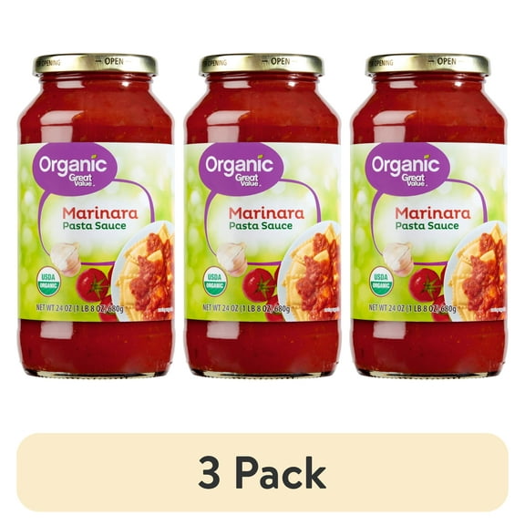(3 pack) Great Value Organic Marinara Pasta Sauce, 24 oz