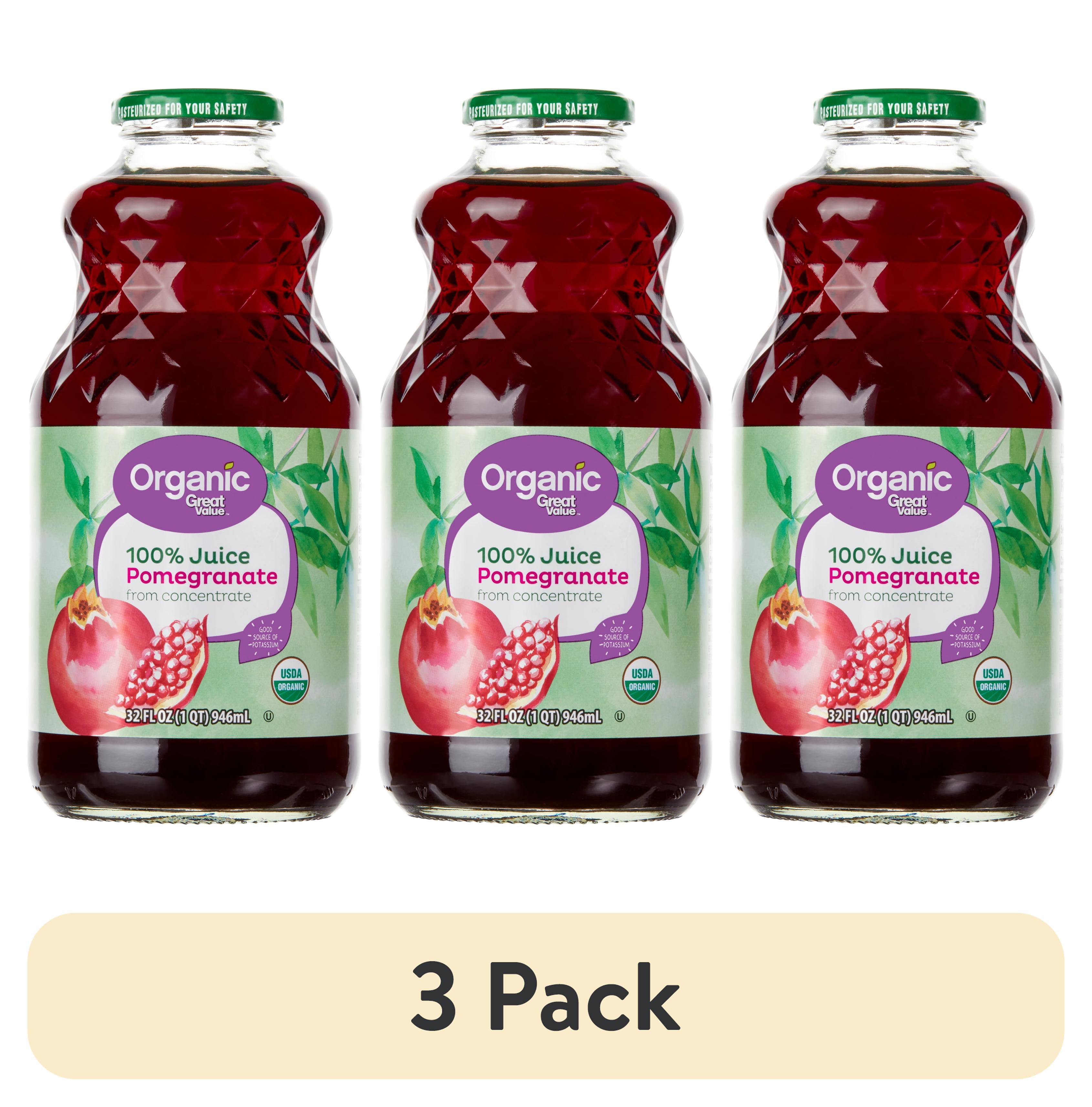 (3 pack) Great Value Organic Pomegranate Juice, 32 fl oz