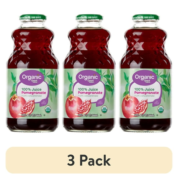 (3 pack) Great Value Organic Pomegranate Juice, 32 fl oz