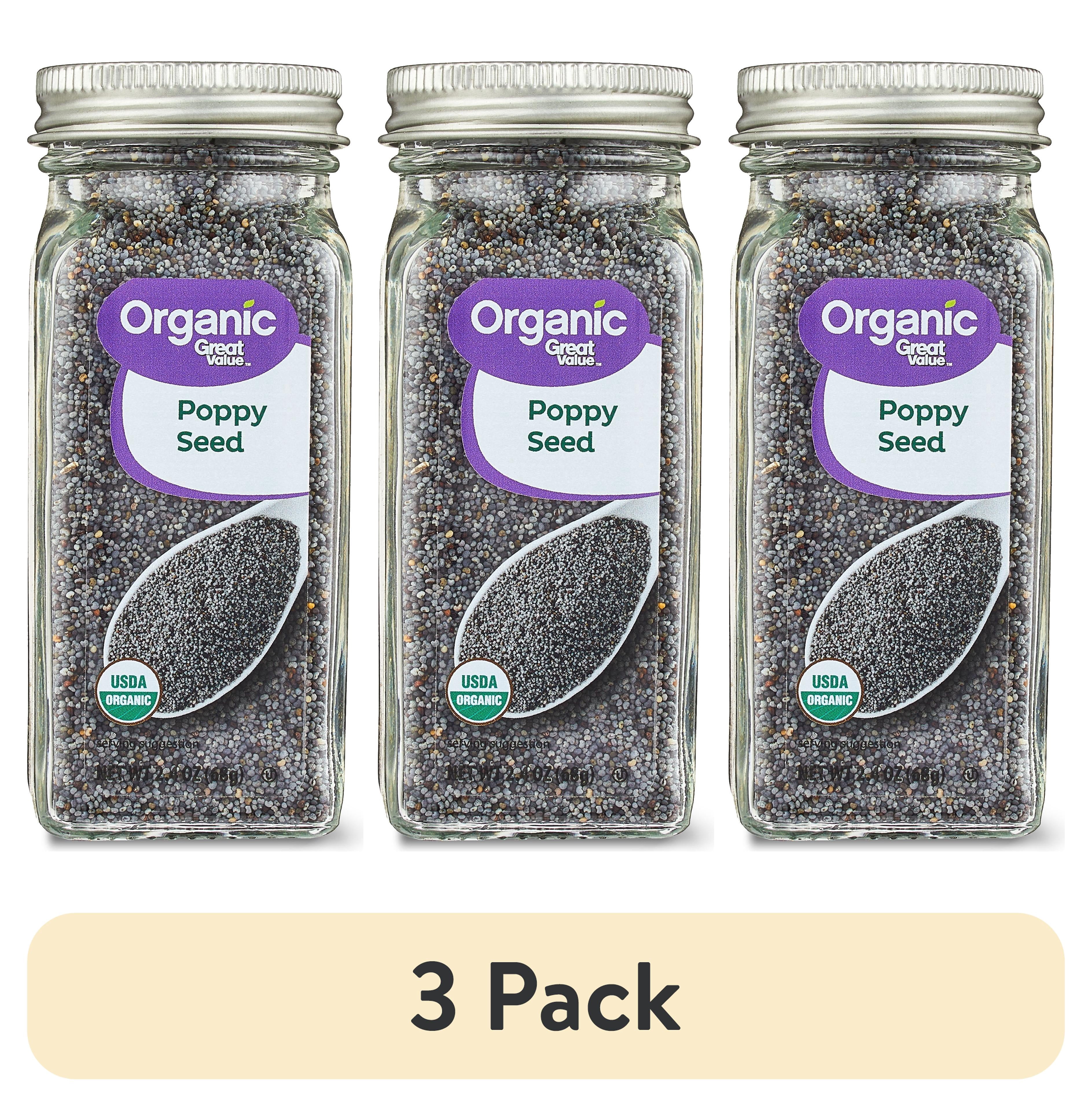 (3 pack) Great Value Organic Poppy Seeds, 2.4 oz