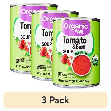 (3 pack) Great Value Organic Tomato Basil Soup, 18.6 oz
