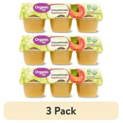 (3 pack) Great Value Organic Unsweetened Applesauce, 4 oz, 6 Count