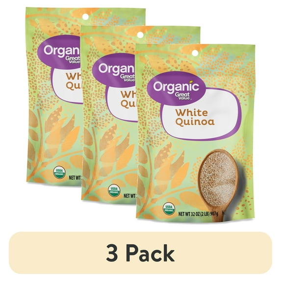 (3 pack) Great Value Organic White Quinoa, 32 oz