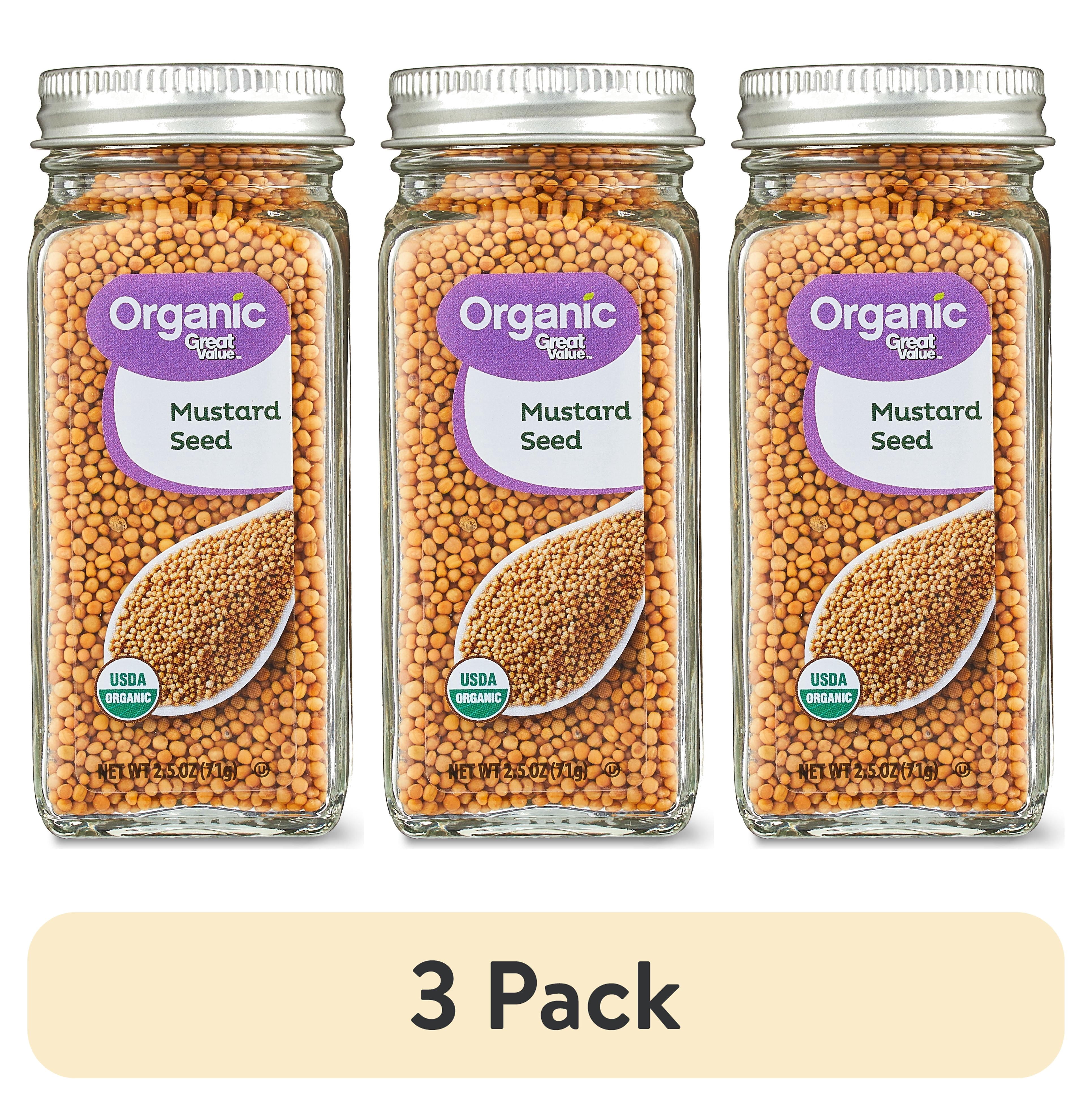 (3 pack) Great Value Organic Whole Mustard Seed, 2.5 oz