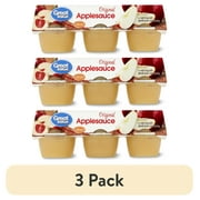 (3 pack) Great Value Original Applesauce, 4 oz, 6 Count