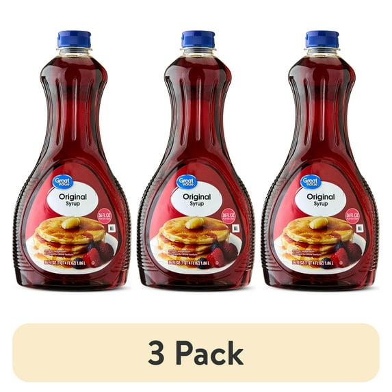 (3 pack) Great Value Original Syrup, 36 fl oz