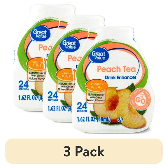 (3 pack) Great Value Peach Tea Drink Enhancer, 1.62 fl oz