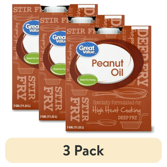 (3 pack) Great Value Peanut Oil, 3 Gallons