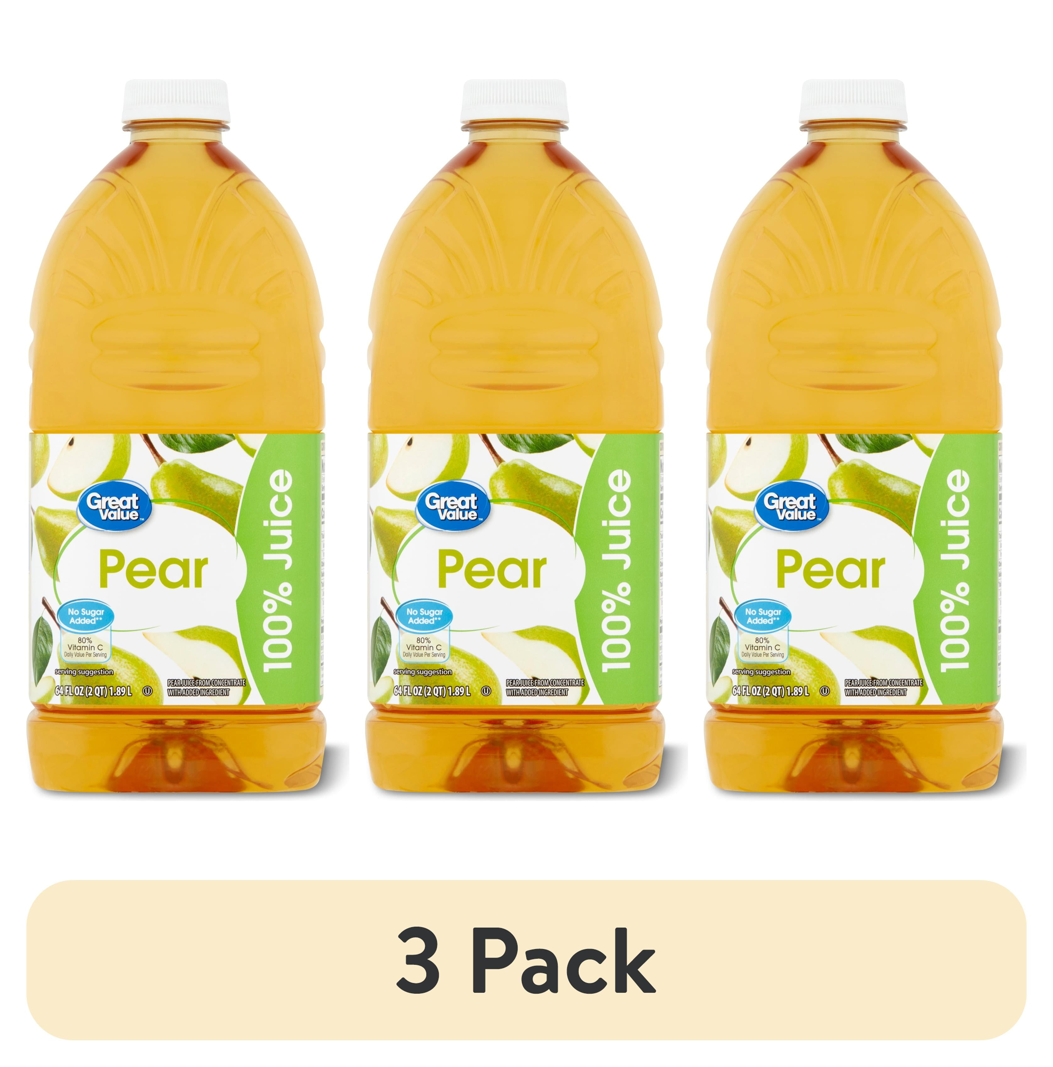 3 pack) Great Value Pear 100% Juice, 64 fl oz (Shelf Stable) - Walmart.com 3 pack) Great Value Pear 100% Juice, 64 fl oz (Shelf Stable) - Walmart.com