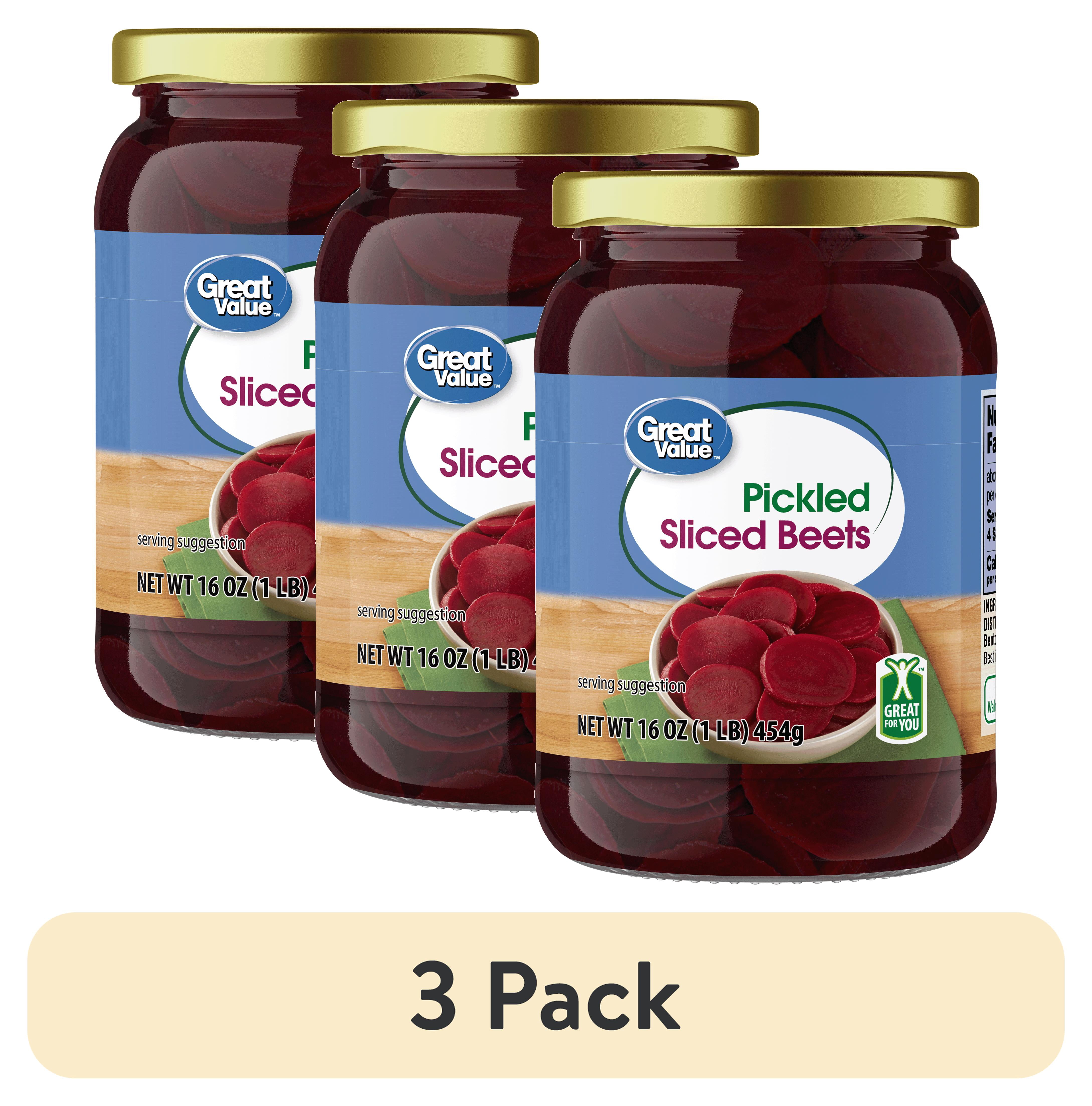 (3 pack) Great Value Pickled Sliced Beets, 16 oz