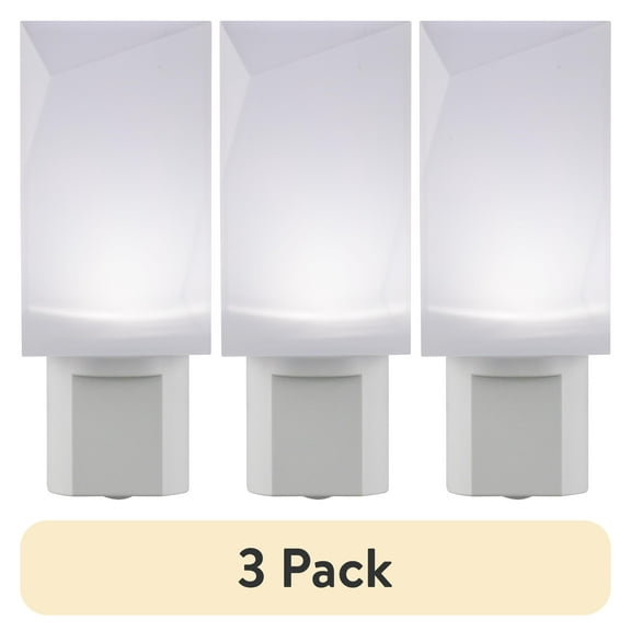 (3 pack) Great Value Plug-in LED Night Light, Light Sensing, Daylight, 6 in, 2.83 in, Adult