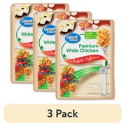 (3 pack) Great Value Premium White Chicken, in Bold Buffalo Sauce, 2.6 oz Pouch (Shelf-Stable)
