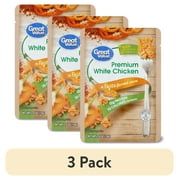 (3 pack) Great Value Premium White Chicken, in Fajita Flavored Sauce, 2.6 oz, Aluminum Pouch