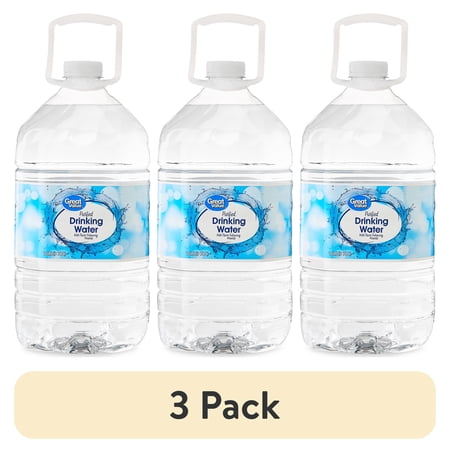 (3 pack) Great Value Purified Drinking Water, 1 Gallon