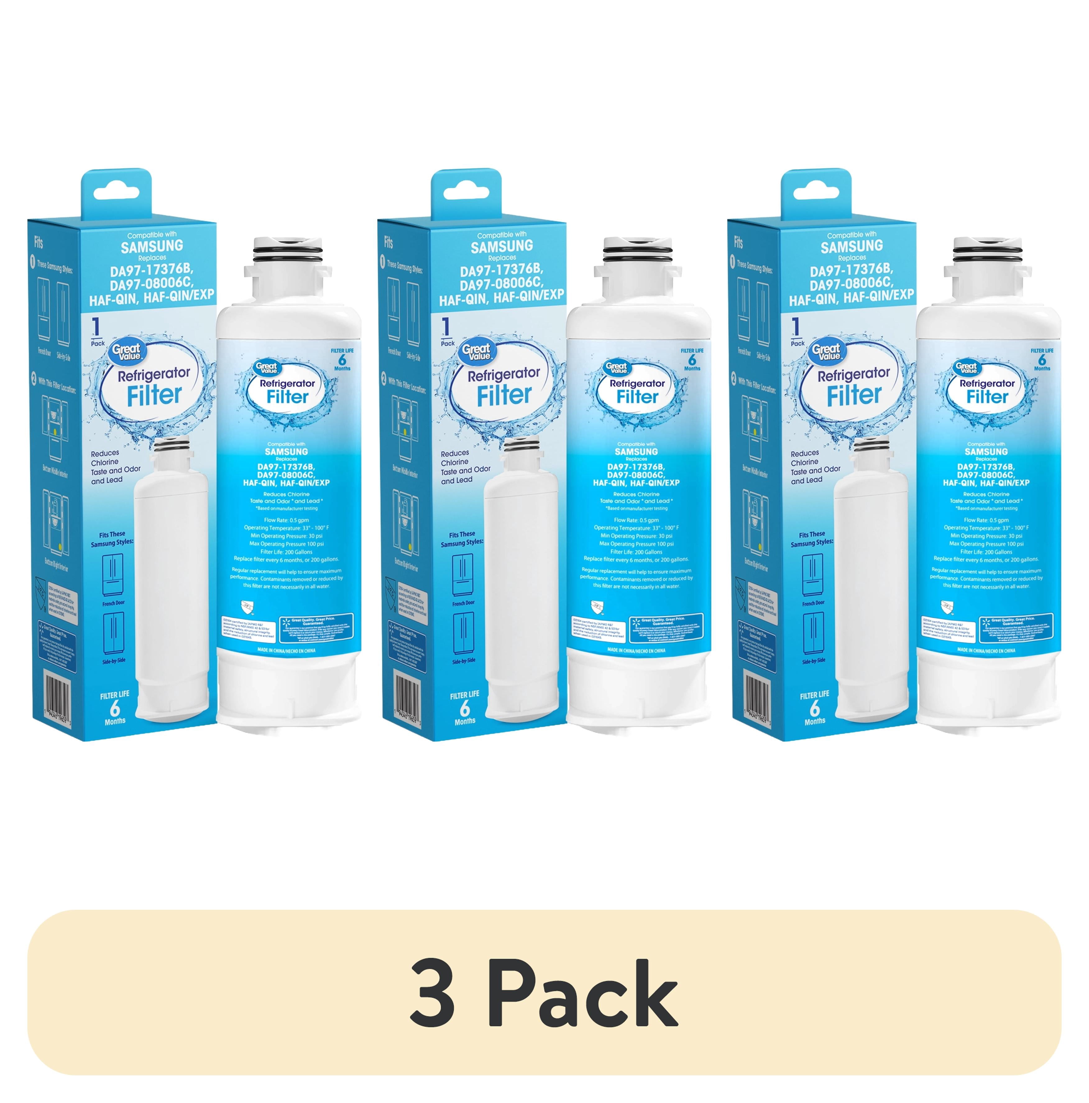 (3 pack) Great Value Replacement Water Filter for Samsung Fridge DA97-17376B, 02164 - White 1-Piece