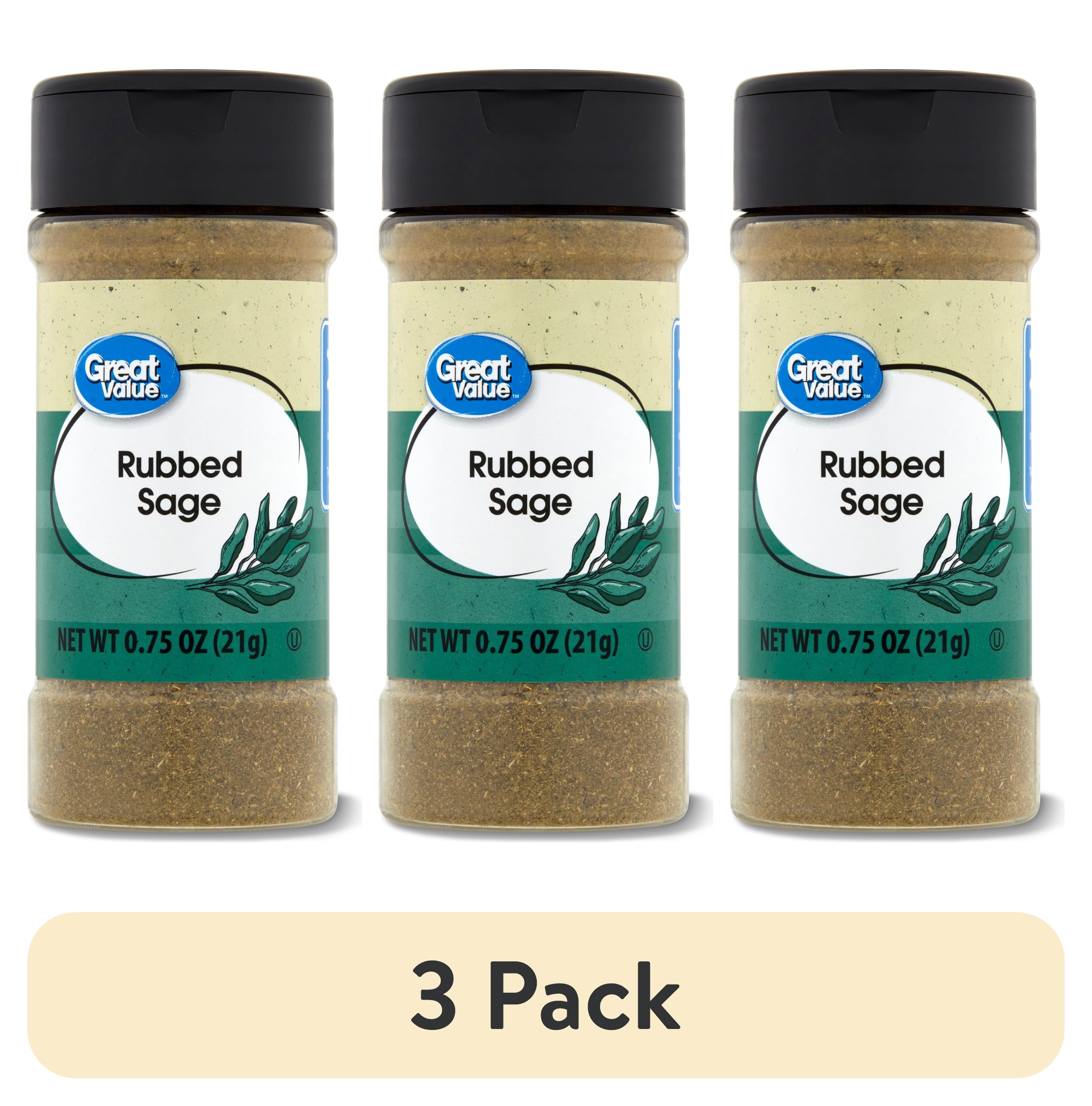 (3 pack) Great Value Rubbed Sage, 0.75 oz
