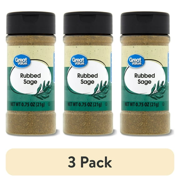 (3 pack) Great Value Rubbed Sage, 0.75 oz