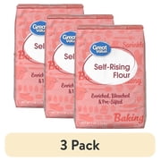 (3 pack) Great Value Self-Rising Enriched Bleached Flour, 5 lb Bag