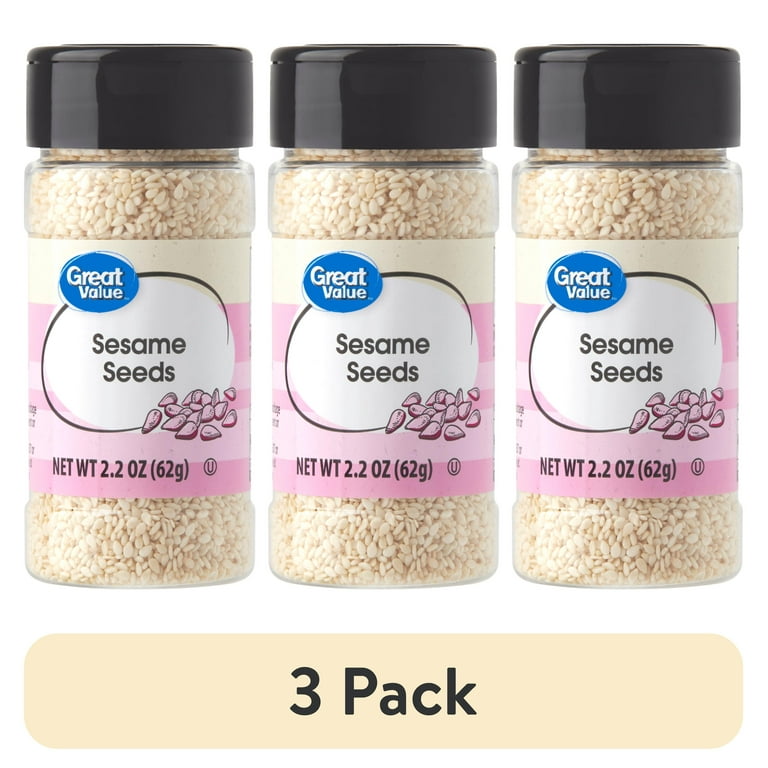 Great Value Sesame Seeds, 2.2 oz, 3pk, Kosher - Walmart.com