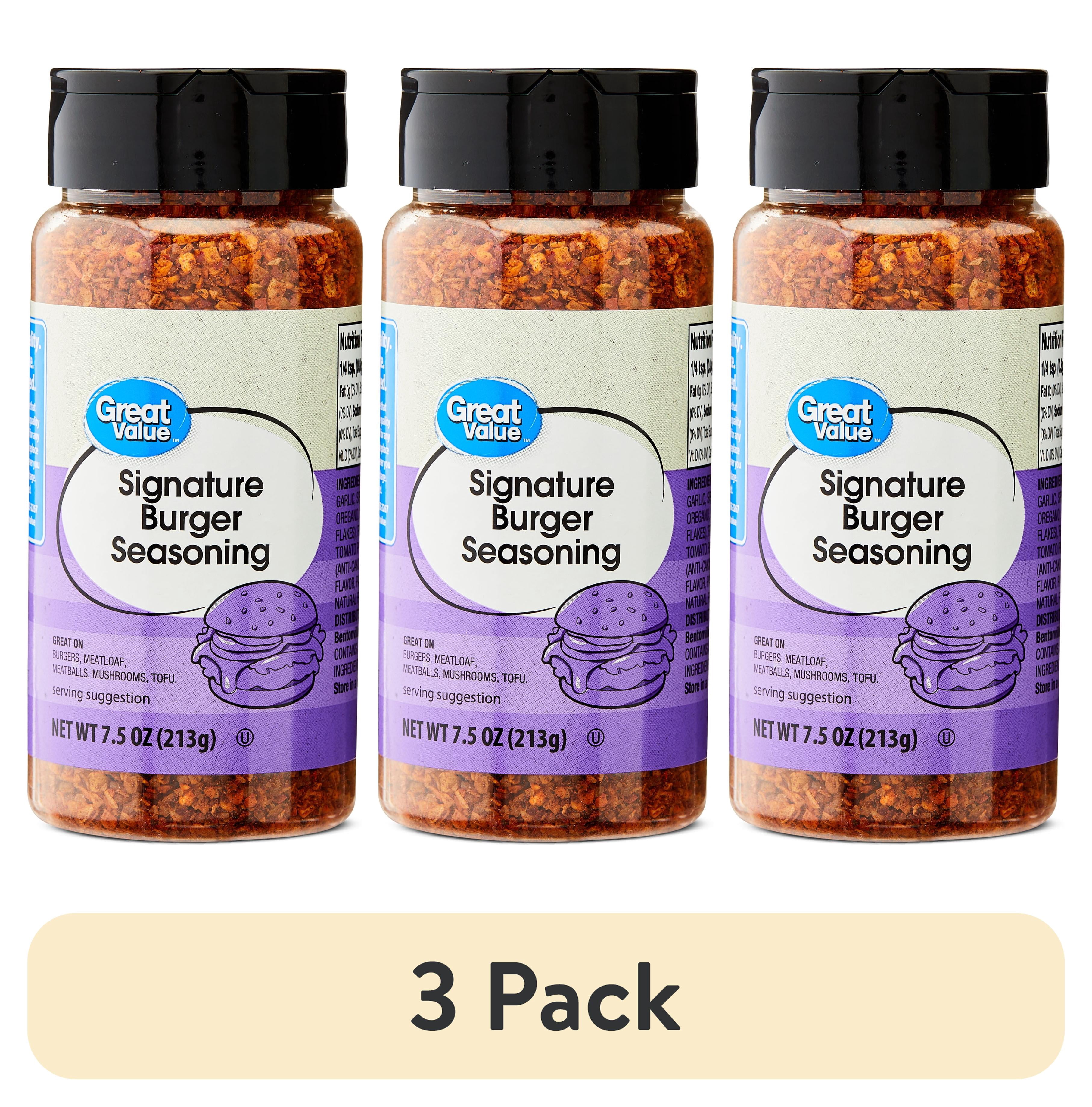 (3 pack) Great Value Signature Burger Seasoning, 7.5 oz